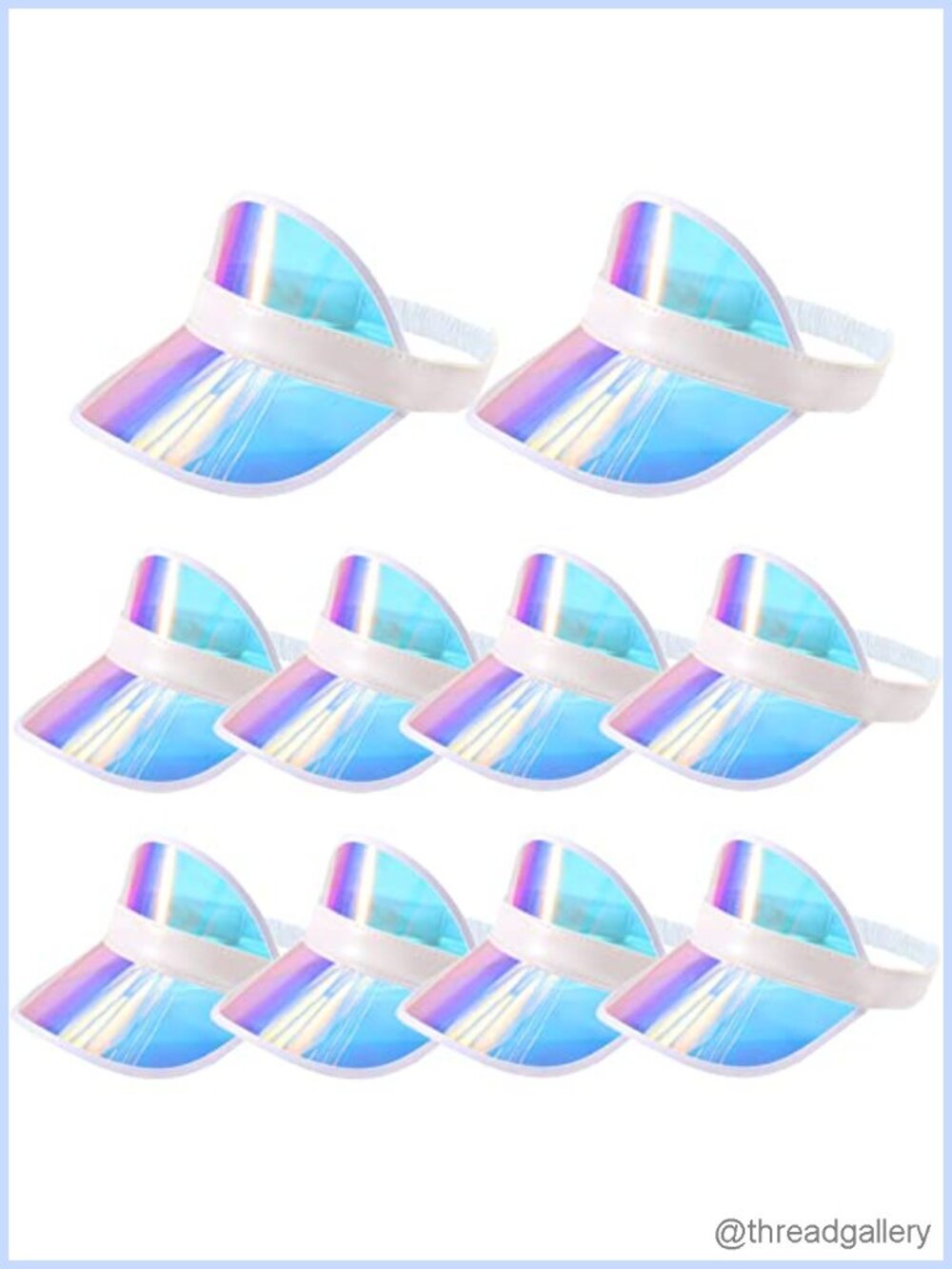 10 Pack Clear Sun Visor Hats Women Retro UV Protection Adjustable
